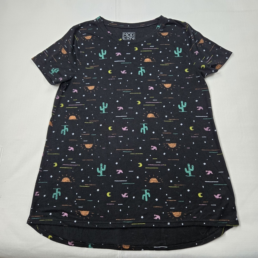 Modern Lux Women's‎ T-shirt Southwest Vibes Cactus Open Sky Size M  READ